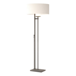 Buy natural-iron-with-natural-anna-shade-sf-glass-and-white-shade Rook Floor Lamp by Hubbardton Forge