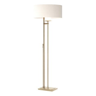 Buy soft-gold-with-natural-anna-shade-sf-glass-and-white-shade Rook Floor Lamp by Hubbardton Forge