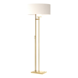 Buy modern-brass-with-natural-anna-shade-sf-glass-and-white-shade Rook Floor Lamp by Hubbardton Forge
