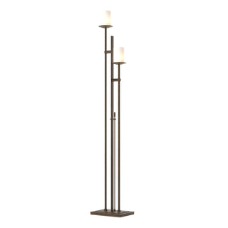 Buy bronze-with-opal-glass-gg-glass-and-white-shade Rook Floor Lamp by Hubbardton Forge
