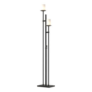 Buy black-with-opal-glass-gg-glass-and-white-shade Rook Floor Lamp by Hubbardton Forge