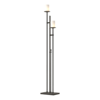 Buy natural-iron-with-opal-glass-gg-glass-and-white-shade Rook Floor Lamp by Hubbardton Forge