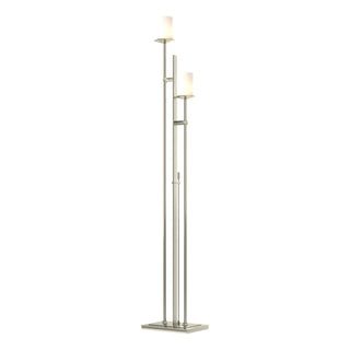 Buy sterling-with-opal-glass-gg-glass-and-white-shade Rook Floor Lamp by Hubbardton Forge