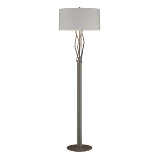 Buy dark-smoke-with-flax-shade-se-glass-and-white-shade Brindille Floor Lamp by Hubbardton Forge