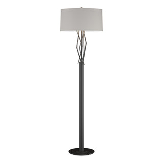 Buy black-with-flax-shade-se-glass-and-white-shade Brindille Floor Lamp by Hubbardton Forge