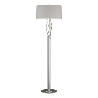 Buy vintage-platinum-with-flax-shade-se-glass-and-white-shade Brindille Floor Lamp by Hubbardton Forge