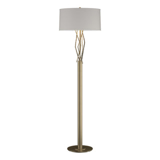 Buy soft-gold-with-flax-shade-se-glass-and-white-shade Brindille Floor Lamp by Hubbardton Forge