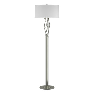 Buy sterling-with-natural-anna-shade-sf-glass-and-white-shade Brindille Floor Lamp by Hubbardton Forge