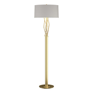 Buy modern-brass-with-flax-shade-se-glass-and-white-shade Brindille Floor Lamp by Hubbardton Forge