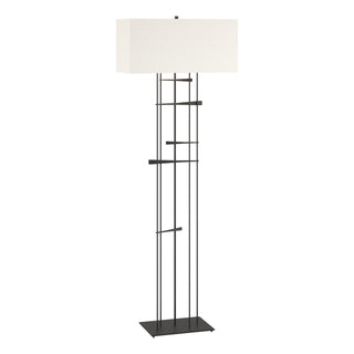 Buy black-with-natural-anna-shade-sf-glass-and-white-shade Cavaletti Floor Lamp by Hubbardton Forge