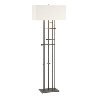 Buy natural-iron-with-natural-anna-shade-sf-glass-and-white-shade Cavaletti Floor Lamp by Hubbardton Forge