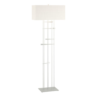 Buy vintage-platinum-with-natural-anna-shade-sf-glass-and-white-shade Cavaletti Floor Lamp by Hubbardton Forge