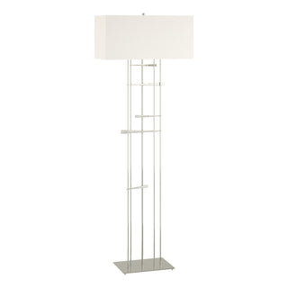 Buy sterling-with-natural-anna-shade-sf-glass-and-white-shade Cavaletti Floor Lamp by Hubbardton Forge
