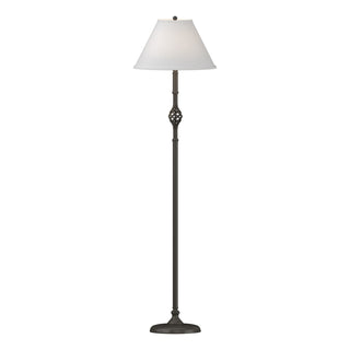 Buy dark-smoke-with-natural-anna-shade-sf-glass-and-white-shade Twist Basket Floor Lamp by Hubbardton Forge