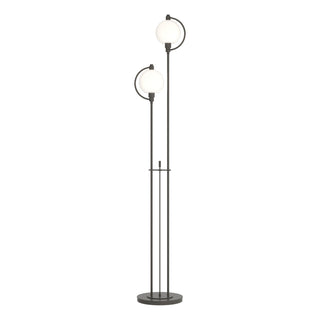 Buy dark-smoke-with-opal-glass-gg-glass-and-white-shade Pluto Floor Lamp by Hubbardton Forge