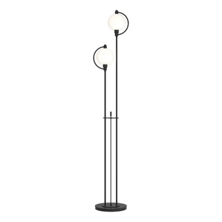 Buy black-with-opal-glass-gg-glass-and-white-shade Pluto Floor Lamp by Hubbardton Forge