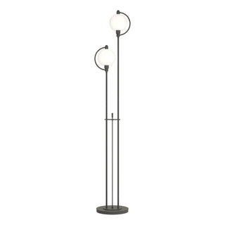 Buy natural-iron-with-opal-glass-gg-glass-and-white-shade Pluto Floor Lamp by Hubbardton Forge