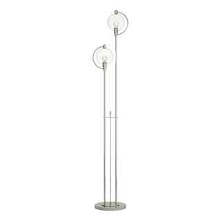 Buy sterling-with-clear-glass-zm-glass-and-clear-shade Pluto Floor Lamp by Hubbardton Forge