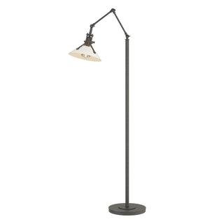 Buy natural-iron-and-white-shade Henry Floor Lamp by Hubbardton Forge