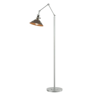 Buy vintage-platinum-and-amber-brown-shade Henry Floor Lamp by Hubbardton Forge