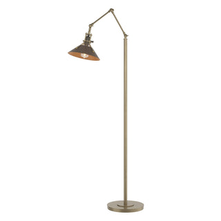 Buy soft-gold-and-amber-brown-shade Henry Floor Lamp by Hubbardton Forge