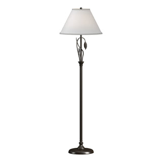 Buy oil-rubbed-bronze-with-natural-anna-shade-sf-glass-and-white-shade Leaf Floor Lamp by Hubbardton Forge