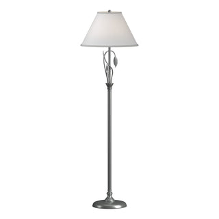 Buy vintage-platinum-with-natural-anna-shade-sf-glass-and-white-shade Leaf Floor Lamp by Hubbardton Forge