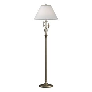Buy soft-gold-with-natural-anna-shade-sf-glass-and-white-shade Leaf Floor Lamp by Hubbardton Forge