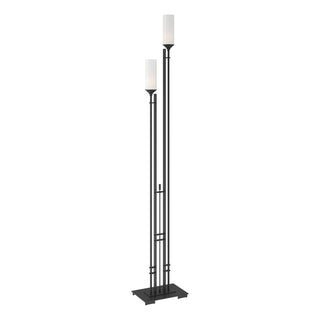 Buy black-with-opal-glass-gg-glass-and-white-shade Metra Floor Lamp by Hubbardton Forge