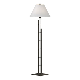 Buy dark-smoke-with-natural-anna-shade-sf-glass-and-white-shade Metra Floor Lamp by Hubbardton Forge