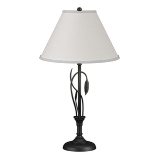 Buy black-with-natural-anna-shade-sf-glass-and-white-shade Leaf Table Lamp by Hubbardton Forge