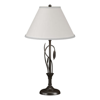 Buy oil-rubbed-bronze-with-natural-anna-shade-sf-glass-and-white-shade Leaf Table Lamp by Hubbardton Forge