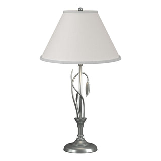 Buy vintage-platinum-with-natural-anna-shade-sf-glass-and-white-shade Leaf Table Lamp by Hubbardton Forge