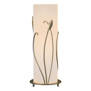 Buy soft-gold-with-opal-glass-gg-glass-and-white-shade Leaf Table Accent Lamp by Hubbardton Forge