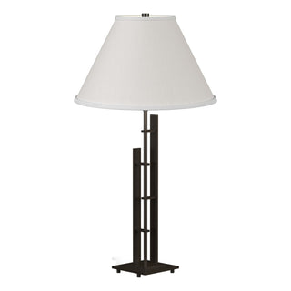 Buy oil-rubbed-bronze-with-natural-anna-shade-sf-glass-and-white-shade Metra Table Lamp by Hubbardton Forge