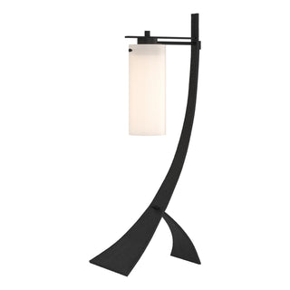 Buy black-with-opal-glass-gg-glass-and-white-shade Stasis Table Lamp by Hubbardton Forge