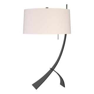 Buy black-with-flax-shade-se-glass-and-white-shade Stasis Table Lamp by Hubbardton Forge
