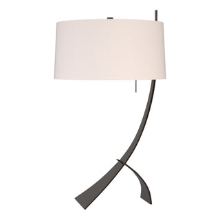 Buy oil-rubbed-bronze-with-flax-shade-se-glass-and-white-shade Stasis Table Lamp by Hubbardton Forge