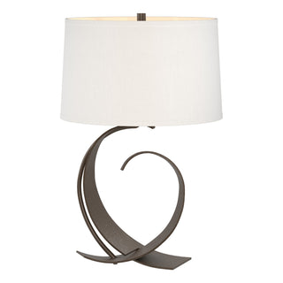 Buy bronze-with-natural-anna-shade-sf-glass-and-white-shade Fullered Impressions Table Accent Lamp by Hubbardton Forge