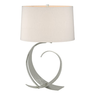 Buy sterling-with-flax-shade-se-glass-and-white-shade Fullered Impressions Table Accent Lamp by Hubbardton Forge
