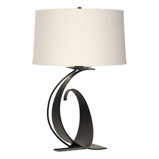 Buy black-with-natural-anna-shade-sf-glass-and-white-shade Fullered Impressions Table Lamp by Hubbardton Forge