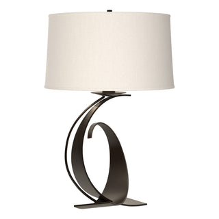 Buy oil-rubbed-bronze-with-natural-anna-shade-sf-glass-and-white-shade Fullered Impressions Table Lamp by Hubbardton Forge