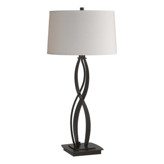 Buy oil-rubbed-bronze-with-flax-shade-se-glass-and-white-shade Almost Infinity Table Lamp by Hubbardton Forge