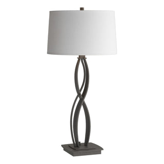Buy natural-iron-with-natural-anna-shade-sf-glass-and-white-shade Almost Infinity Table Lamp by Hubbardton Forge
