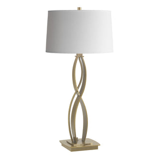 Buy modern-brass-with-natural-anna-shade-sf-glass-and-white-shade Almost Infinity Table Lamp by Hubbardton Forge
