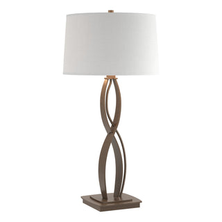 Buy bronze-with-natural-anna-shade-sf-glass-and-white-shade Almost Infinity Table Lamp by Hubbardton Forge