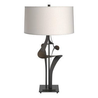 Buy black-with-flax-shade-se-glass-and-white-shade Antasia Table Lamp by Hubbardton Forge
