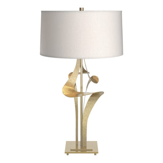 Buy modern-brass-with-flax-shade-se-glass-and-white-shade Antasia Table Lamp by Hubbardton Forge