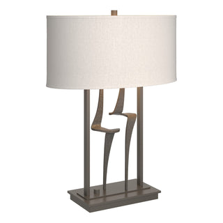 Buy dark-smoke-with-flax-shade-se-glass-and-white-shade Antasia Table Accent Lamp by Hubbardton Forge