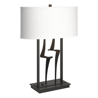 Buy black-with-natural-anna-shade-sf-glass-and-white-shade Antasia Table Accent Lamp by Hubbardton Forge